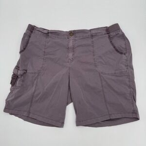 Sonoma Goods For Life Cargo Shorts 20W Purple Pockets Elastic Waist